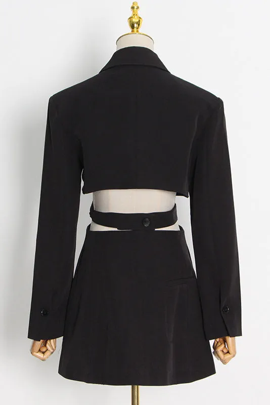 Cutout Blazer Dress in Solid Color