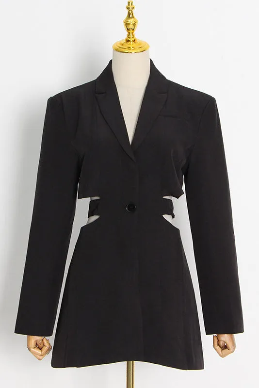 Cutout Blazer Dress in Solid Color