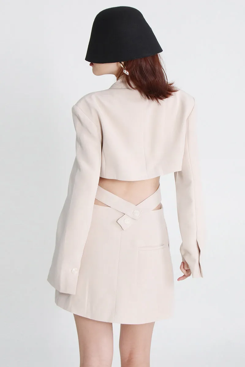 Cutout Blazer Dress in Solid Color
