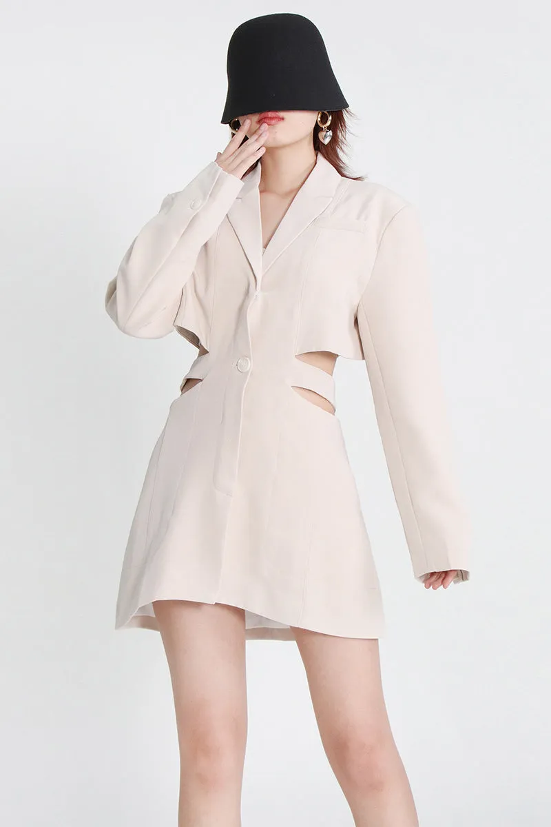 Cutout Blazer Dress in Solid Color