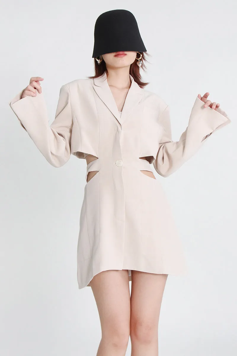 Cutout Blazer Dress in Solid Color