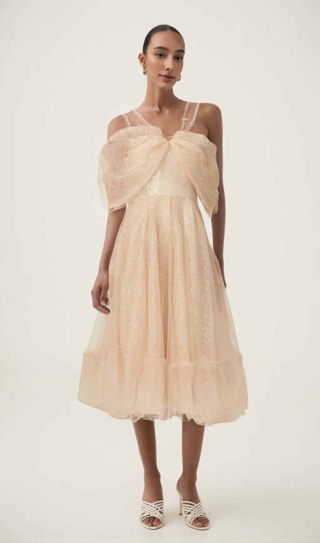 Danielle sequined tulle midi dress
