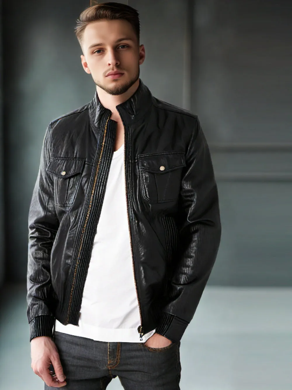 Daredevil Style Leather Bomber for Men