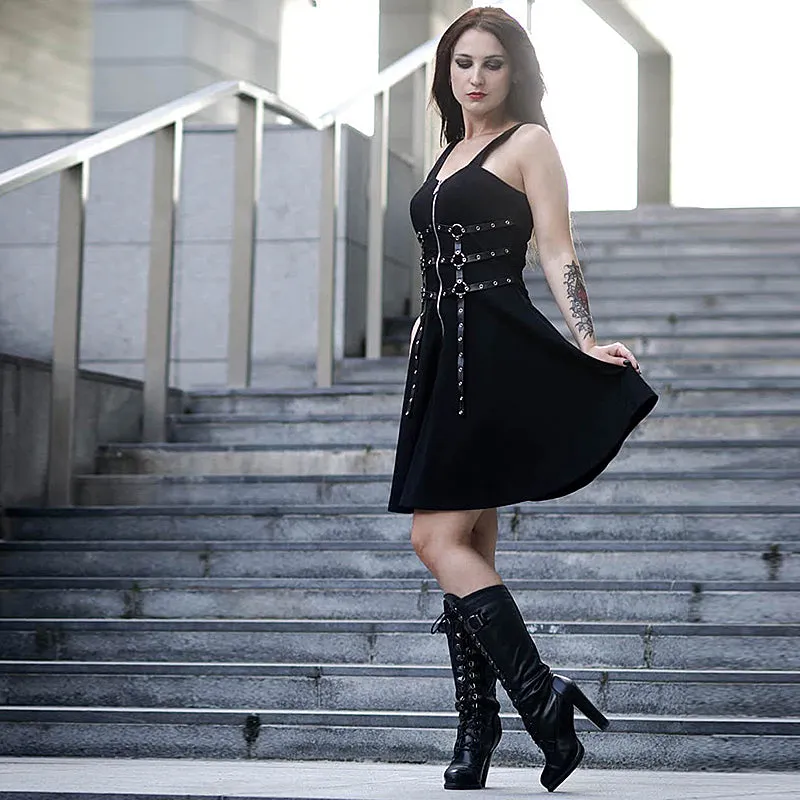 Dark punk off-the-shoulder dress yc22860