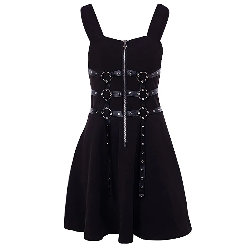 Dark punk off-the-shoulder dress yc22860