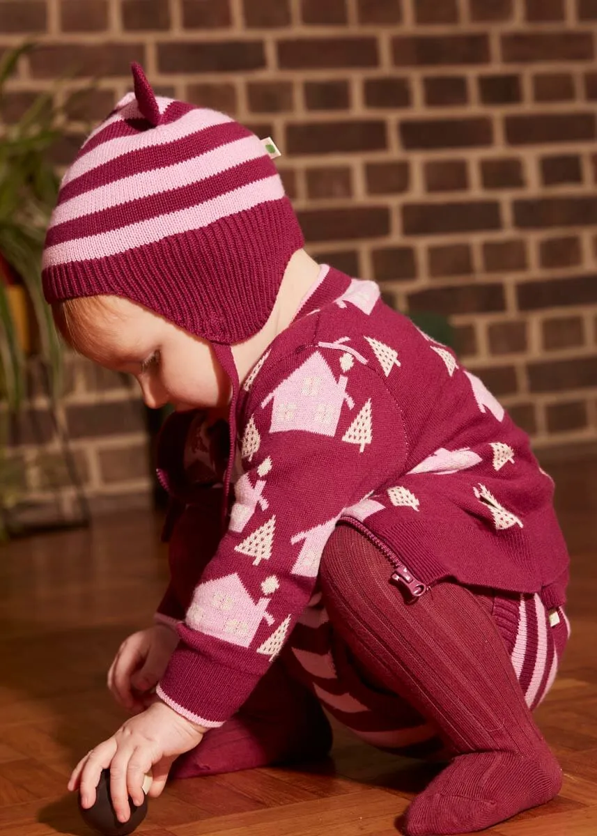 Dawn - Pomegranite Knit Striped Bloomer