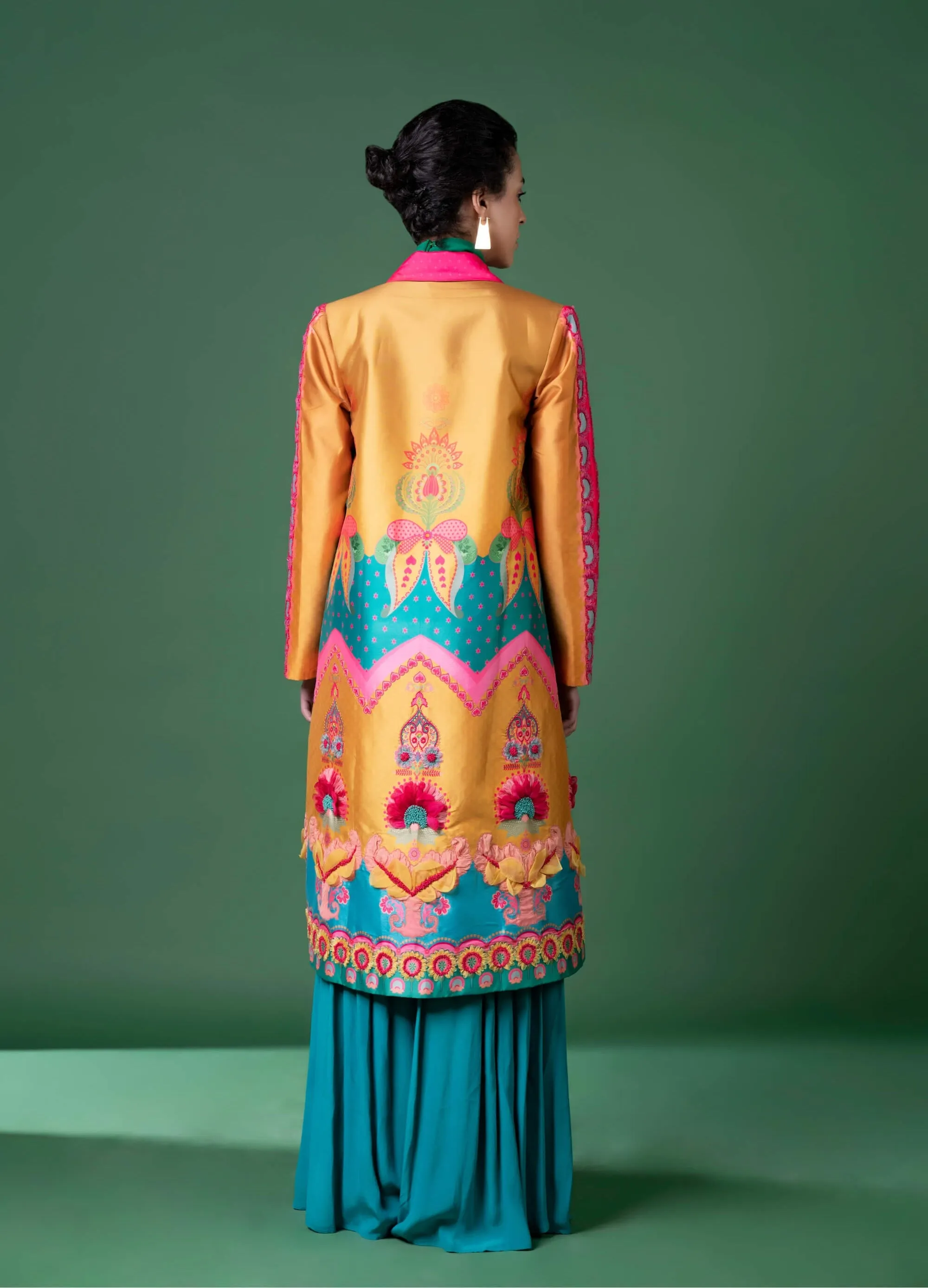 Day bloom embroidered coat and pant