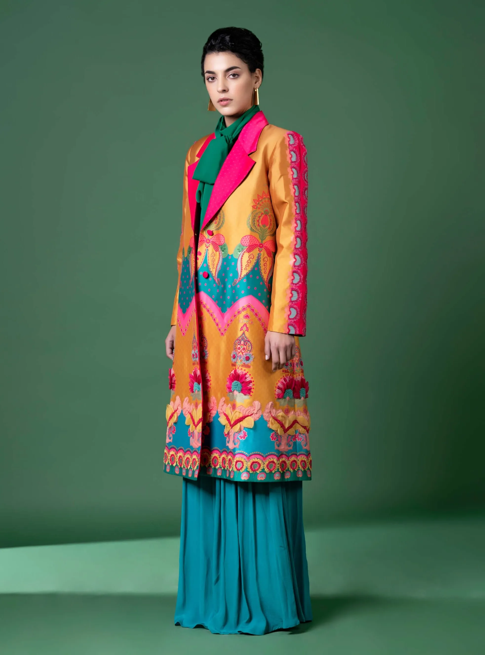 Day bloom embroidered coat and pant