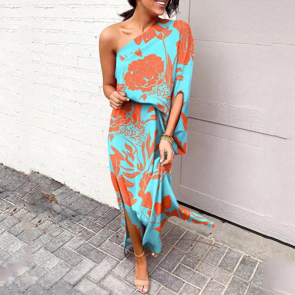 Diagonal shoulder dresses