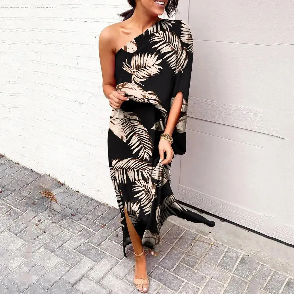 Diagonal shoulder dresses
