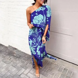 Diagonal shoulder dresses