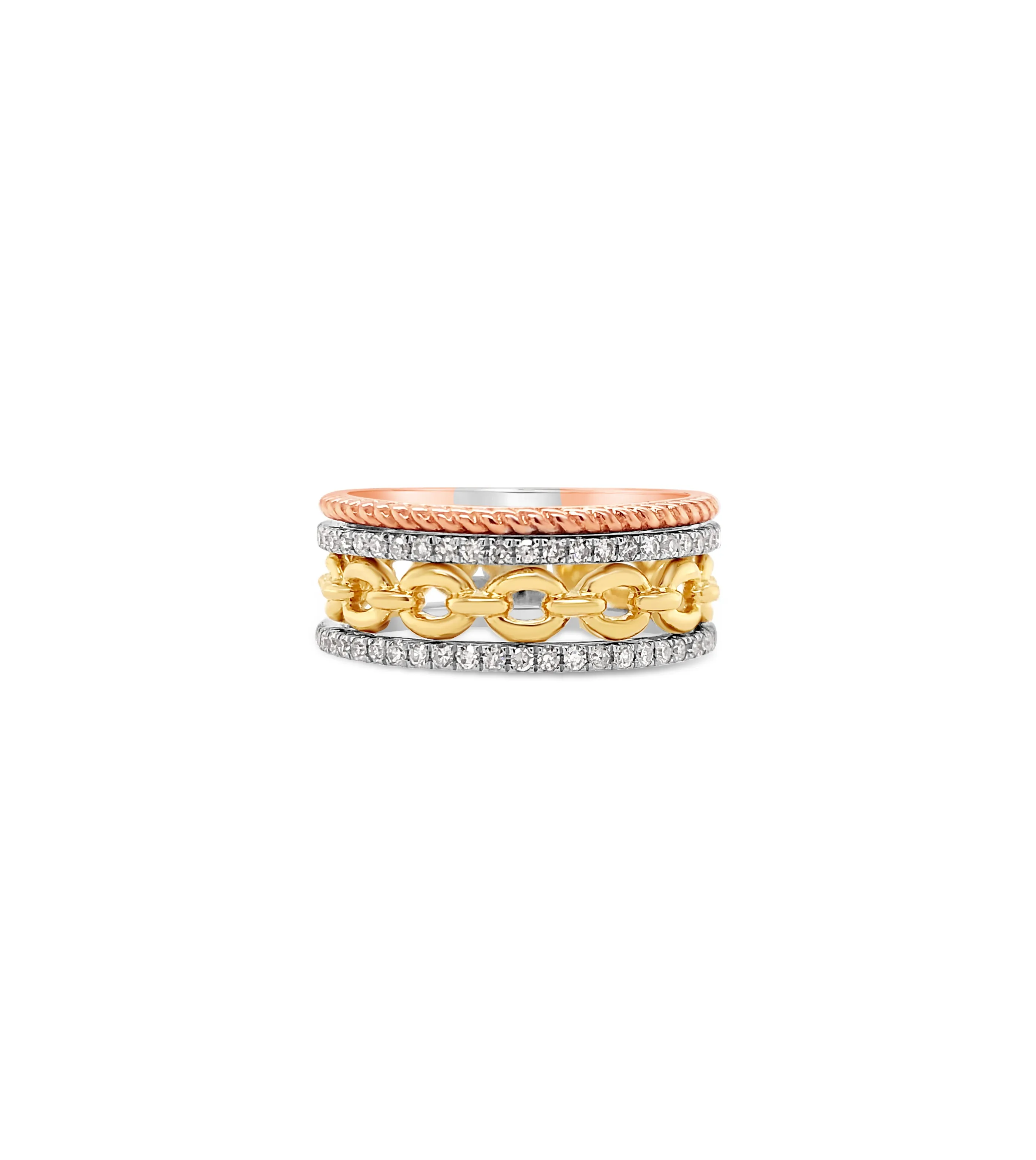 Diamond Layered Link Band