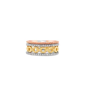 Diamond Layered Link Band