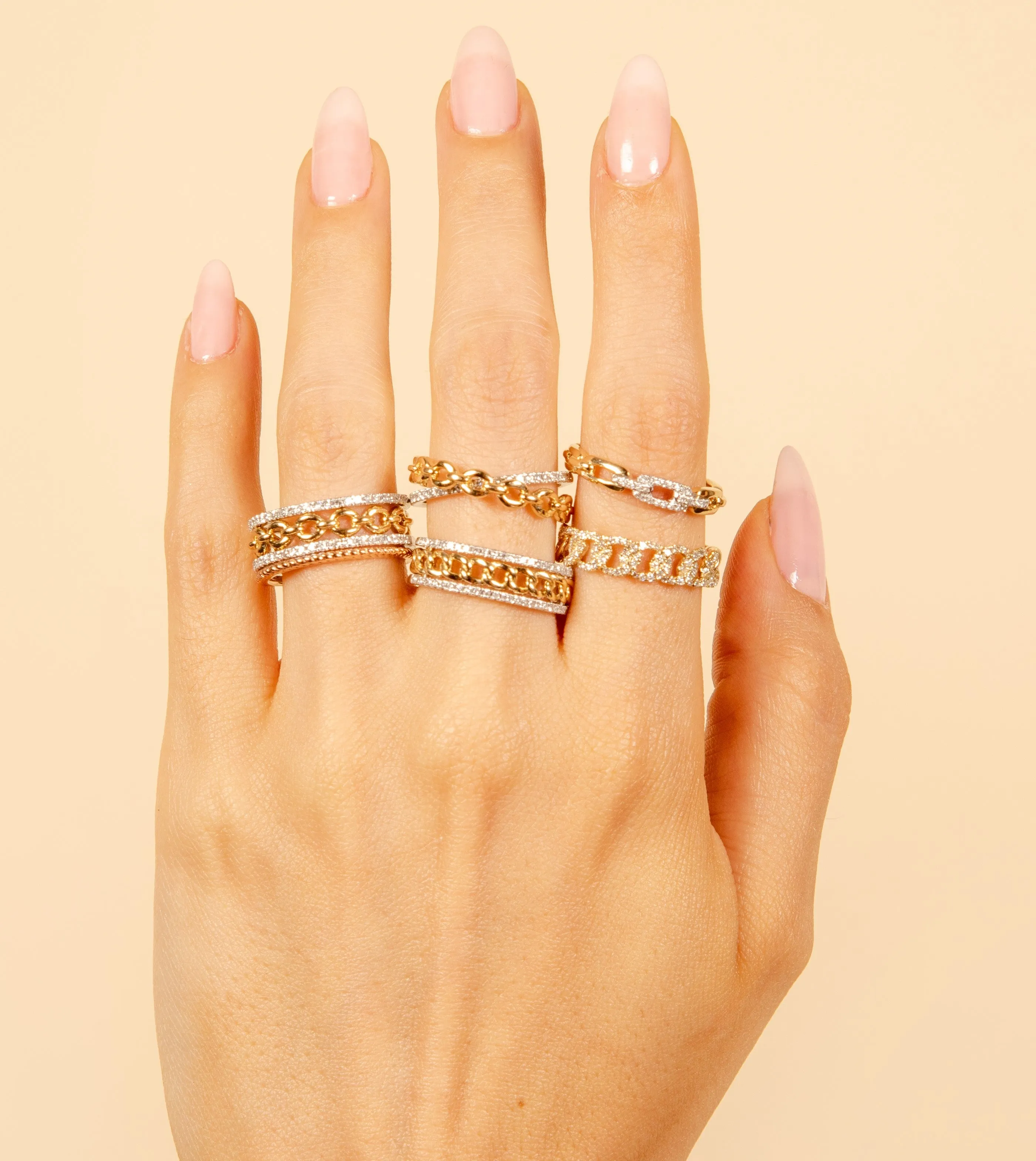 Diamond Layered Link Band