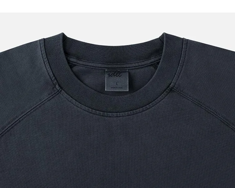 Distressed Dyed Raglan Sleeve T-shirt