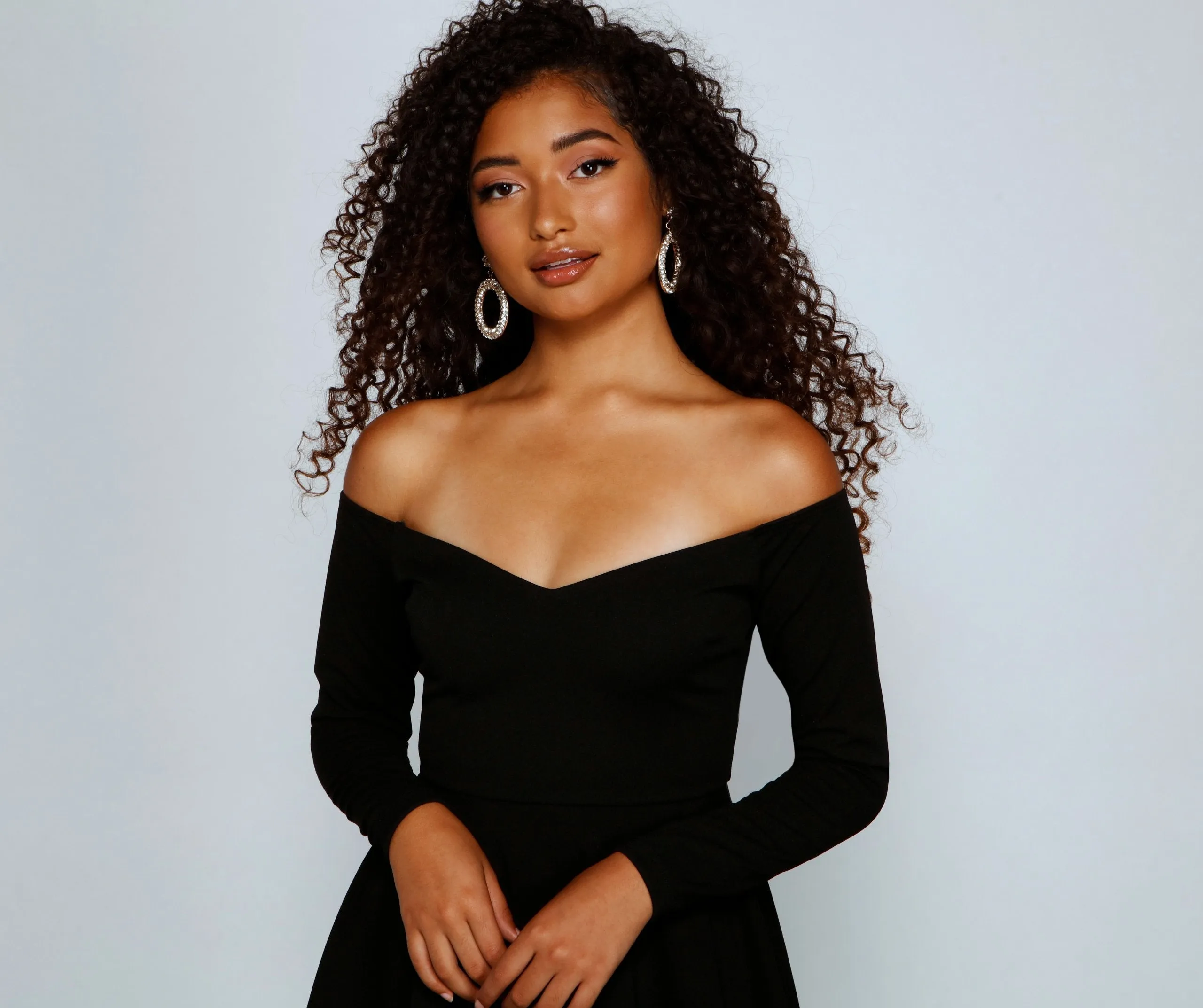 Double The Glam Charming Crepe Skater Dress