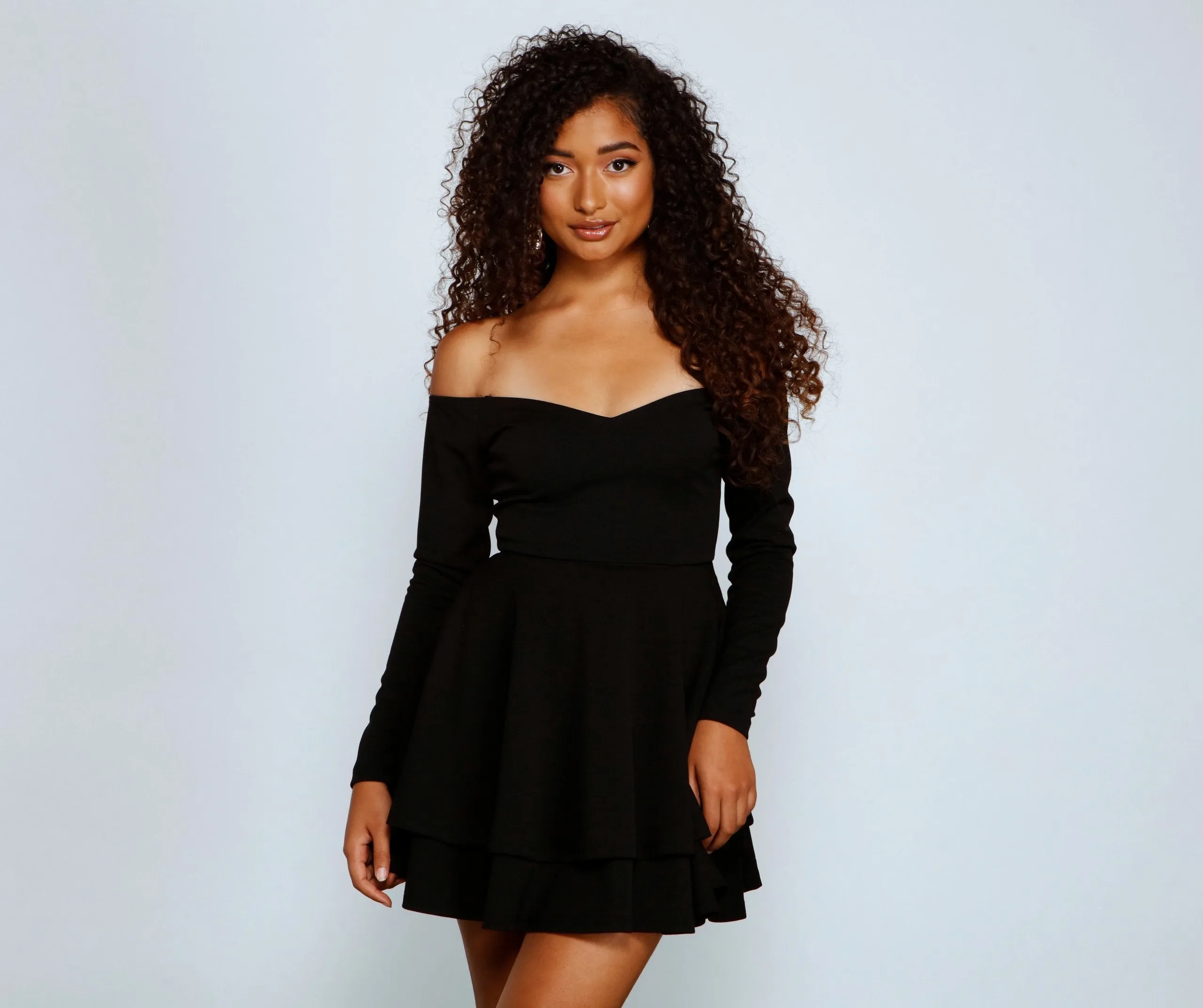Double The Glam Charming Crepe Skater Dress