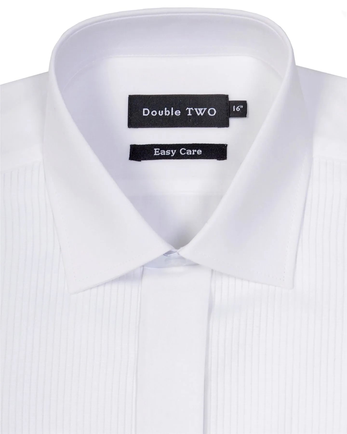 Double Two Men's White Ribbed Pique Evening Dress Shirt (5003) Size 14.5-23