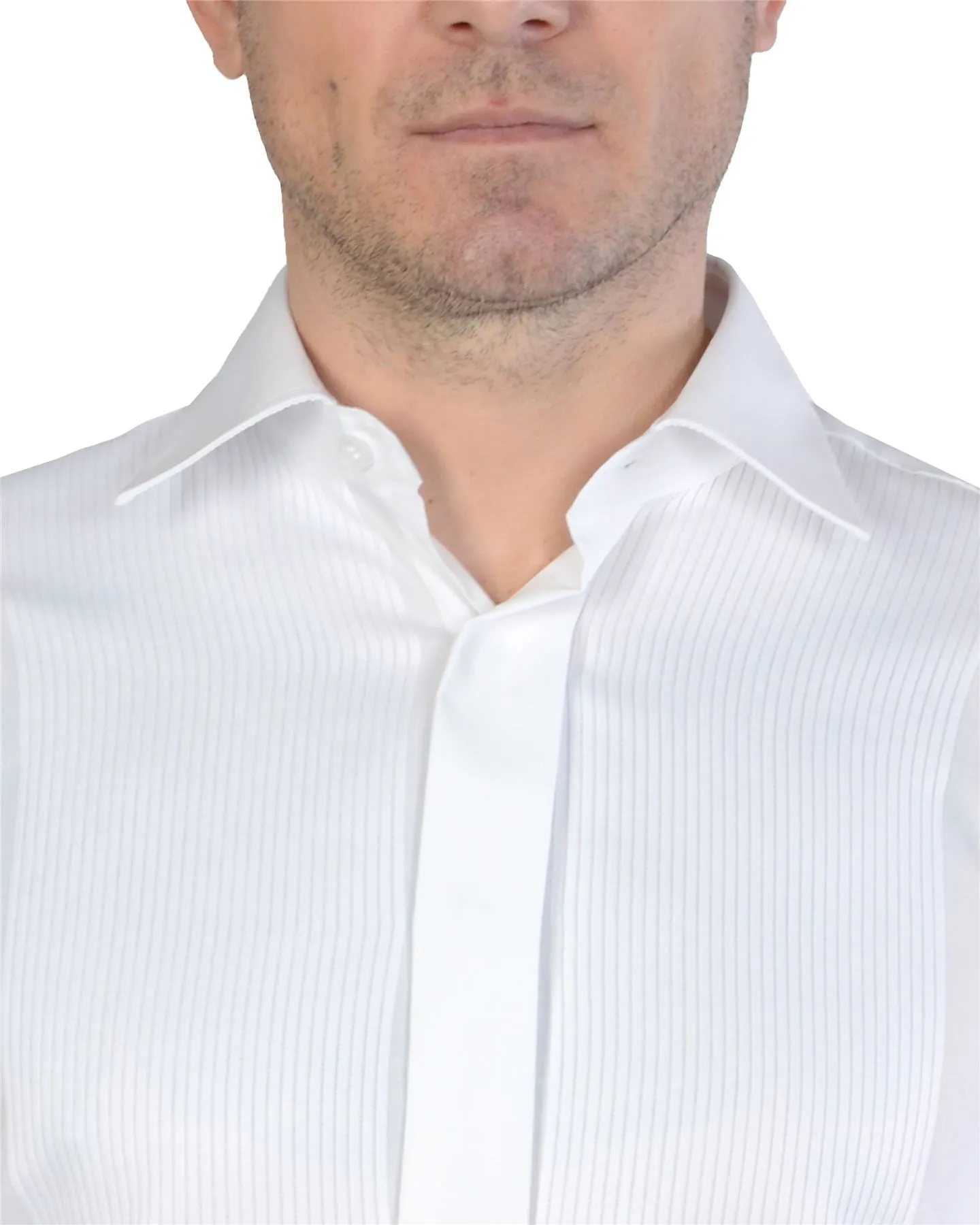Double Two Men's White Ribbed Pique Evening Dress Shirt (5003) Size 14.5-23