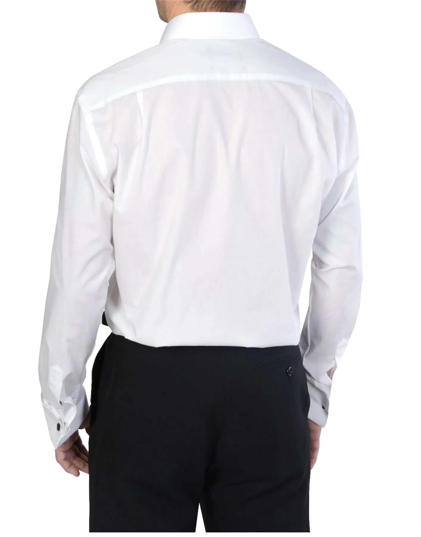 Double Two Men's White Ribbed Pique Evening Dress Shirt (5003) Size 14.5-23