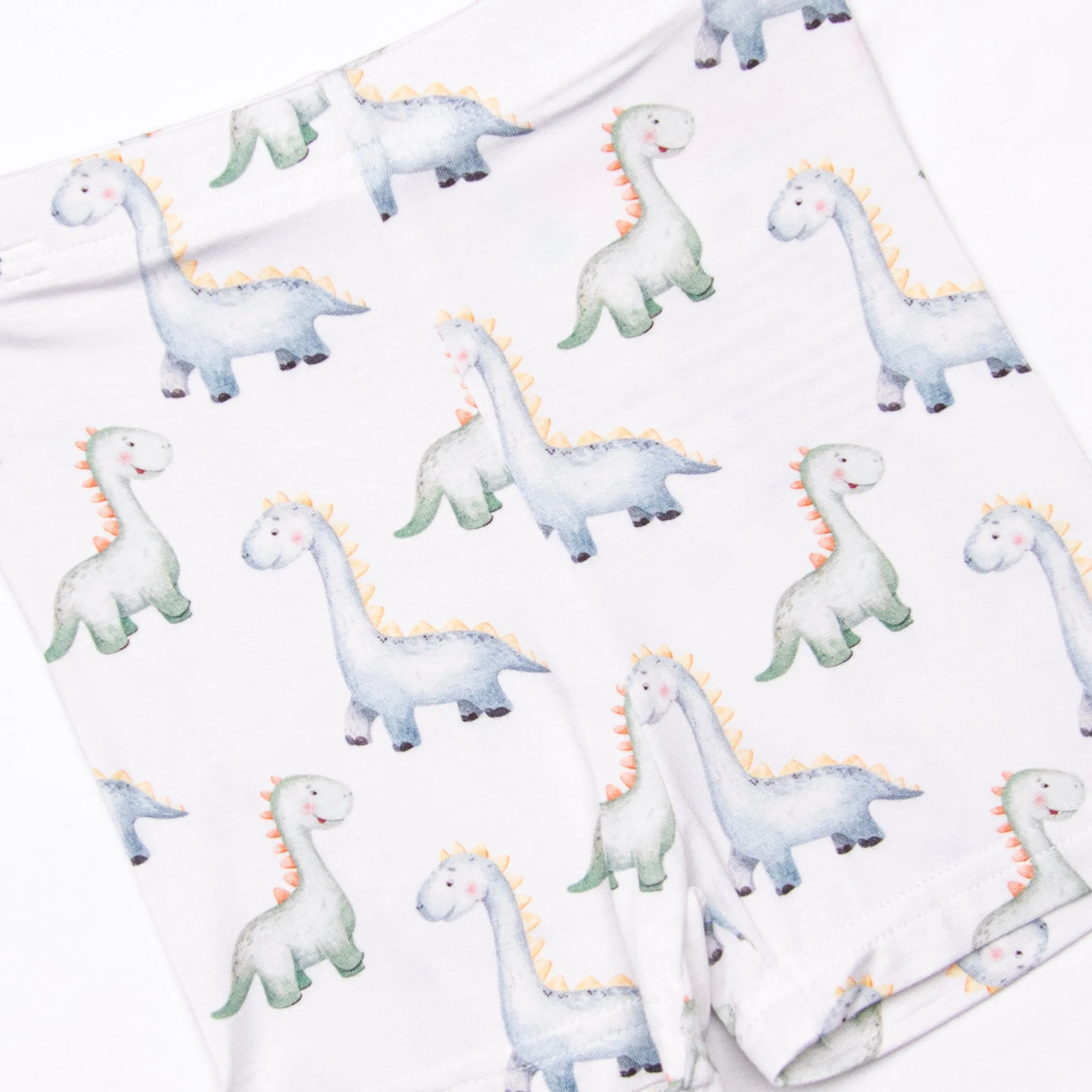 Dozing Dino Bamboo Pajama Short Set, Green