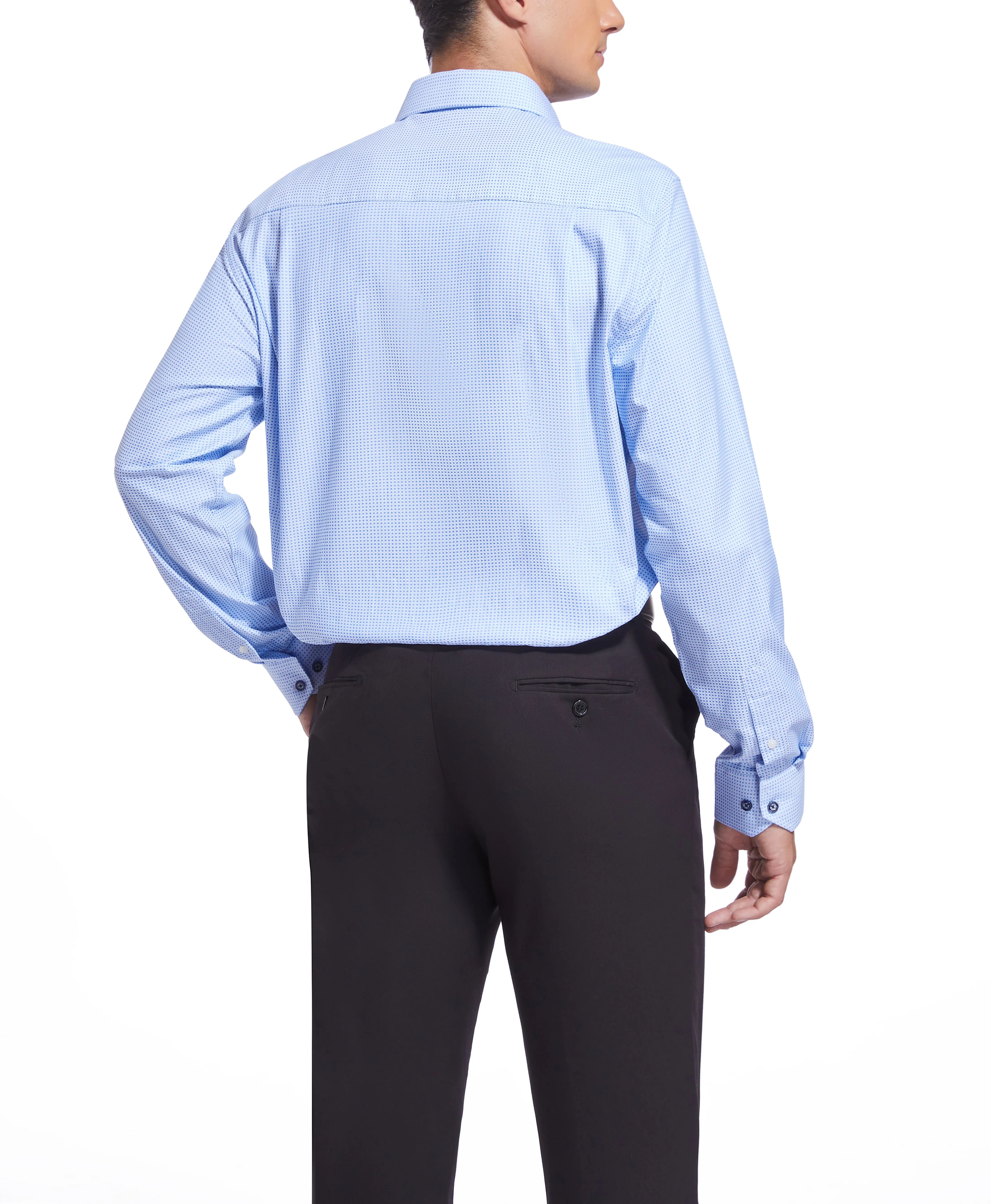 Duchamp London Blue Diamond Dot Dress Shirt