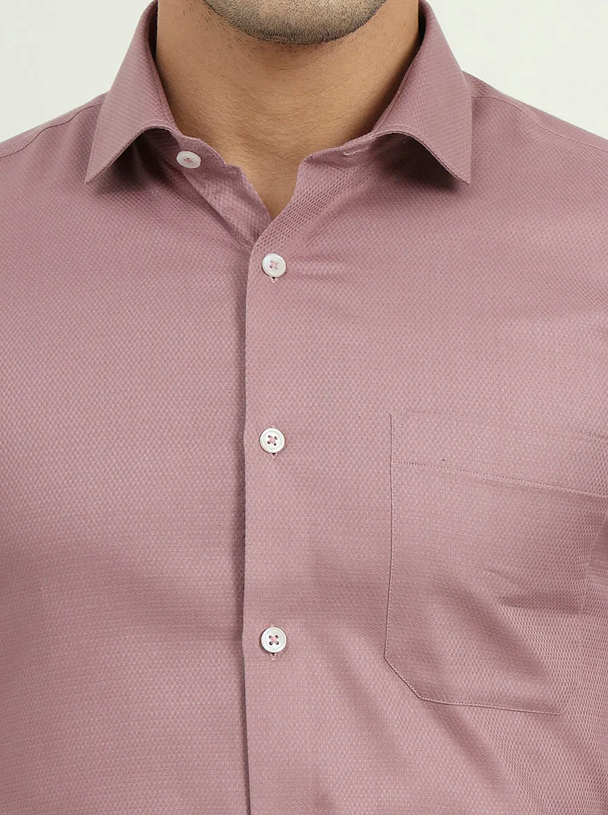 Dusty Pink Solid Slim Fit Formal Shirt | Greenfibre