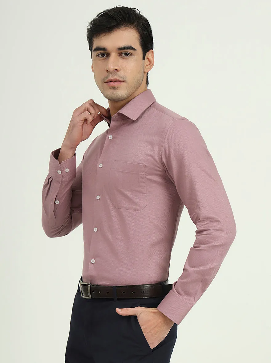 Dusty Pink Solid Slim Fit Formal Shirt | Greenfibre