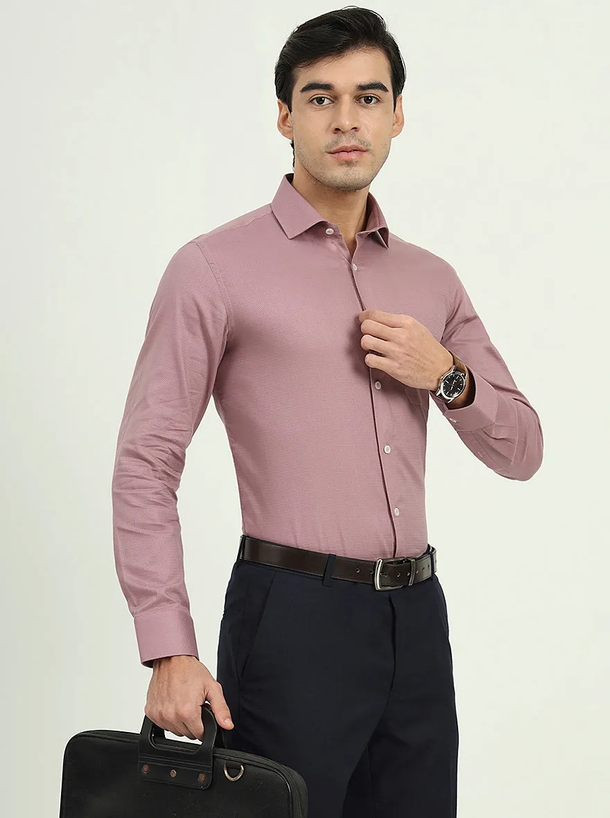 Dusty Pink Solid Slim Fit Formal Shirt | Greenfibre