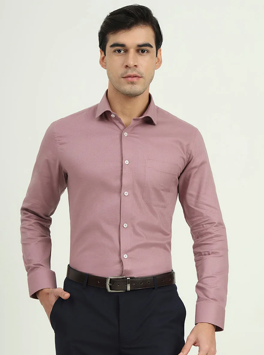 Dusty Pink Solid Slim Fit Formal Shirt | Greenfibre