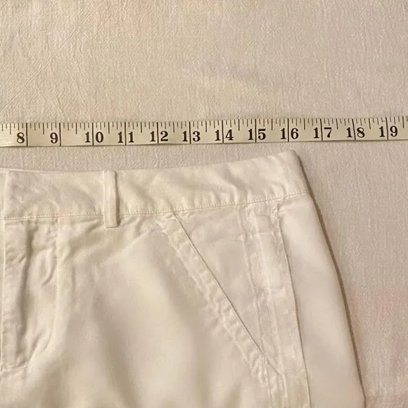 ECRU Women's White Frayed Hem Tencel Dressy Dress Shorts Lined Size 6