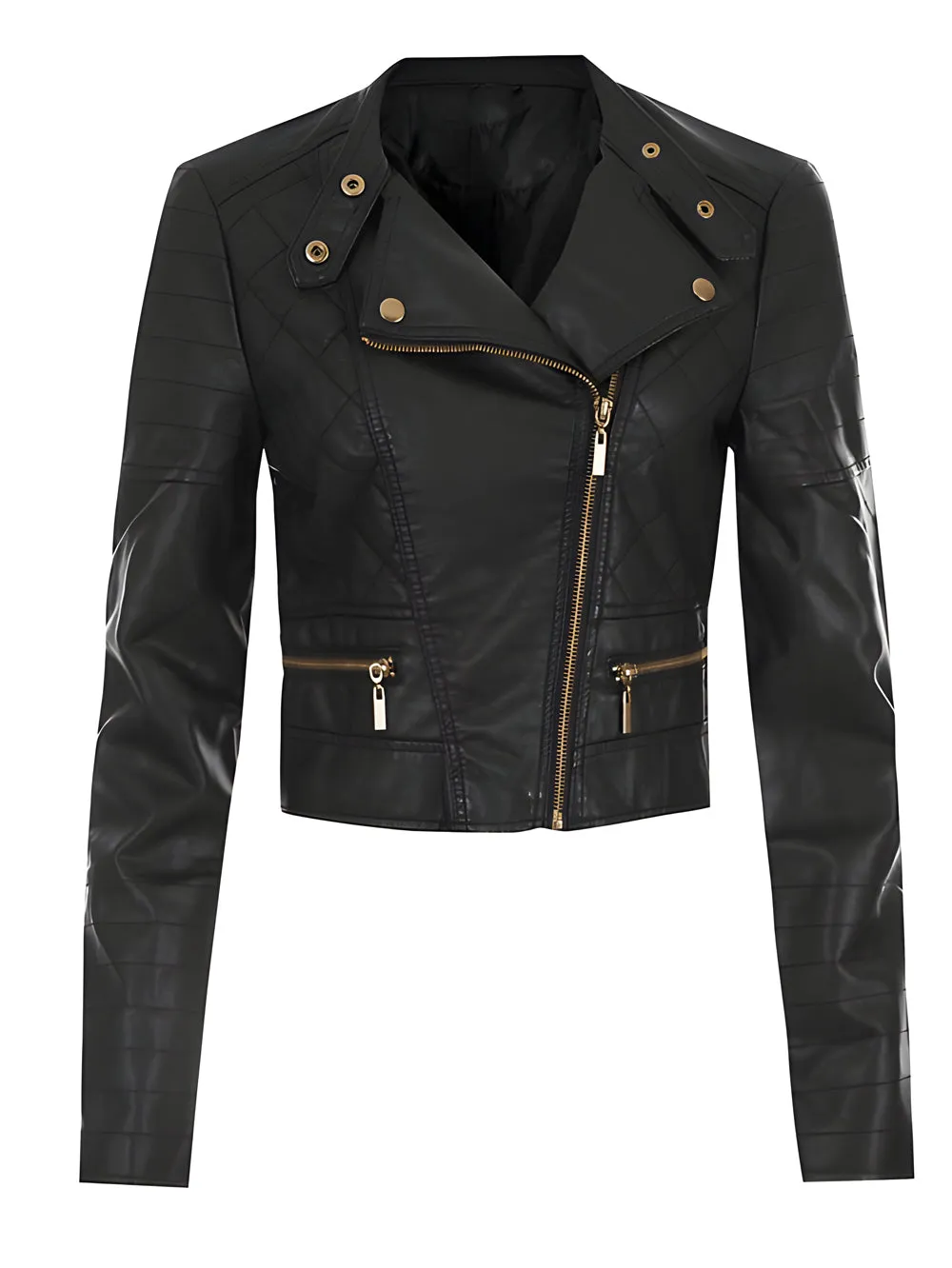 Edge Bloom Biker Leather Jacket for Girls