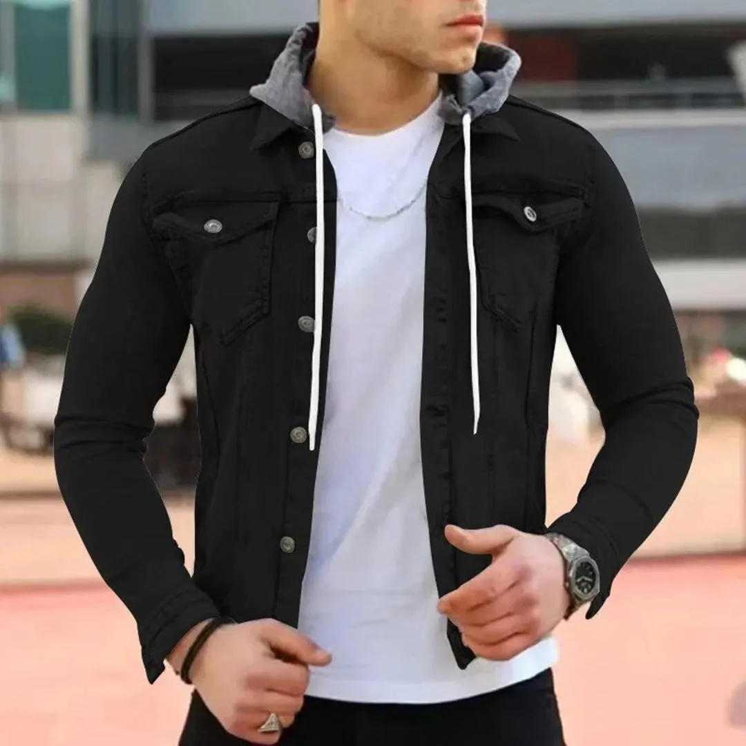 Elias Casual Chic: Modernes Denim-Kapuzenhemd für Herren