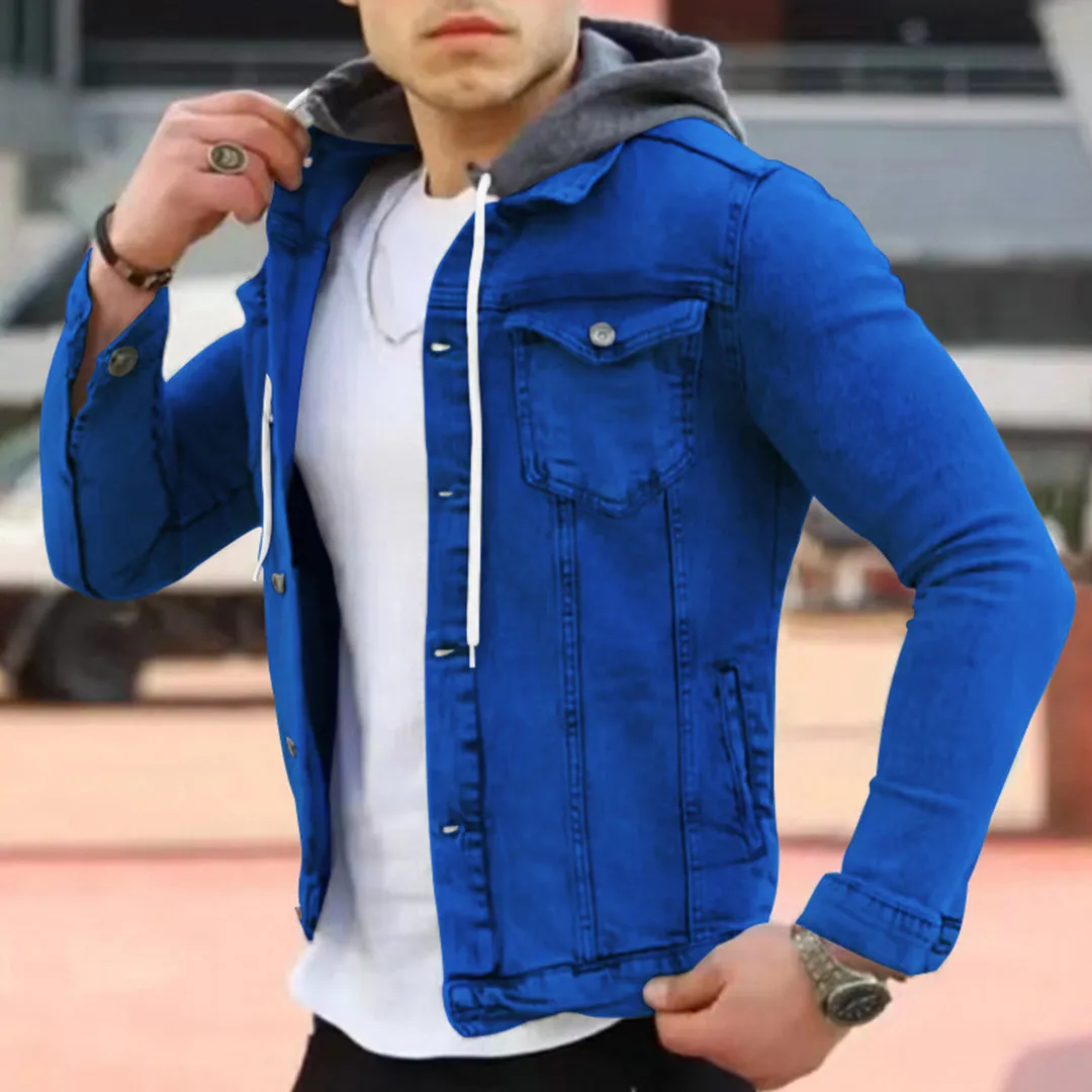 Elias Casual Chic: Modernes Denim-Kapuzenhemd für Herren