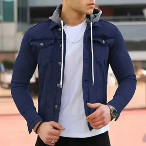 Elias Casual Chic: Modernes Denim-Kapuzenhemd für Herren