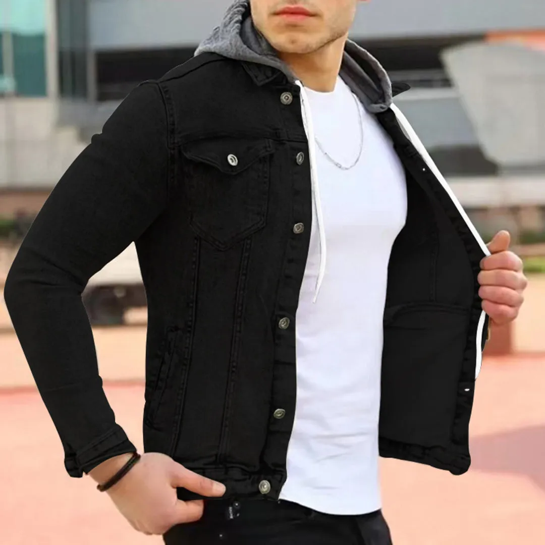 Elias Casual Chic: Modernes Denim-Kapuzenhemd für Herren