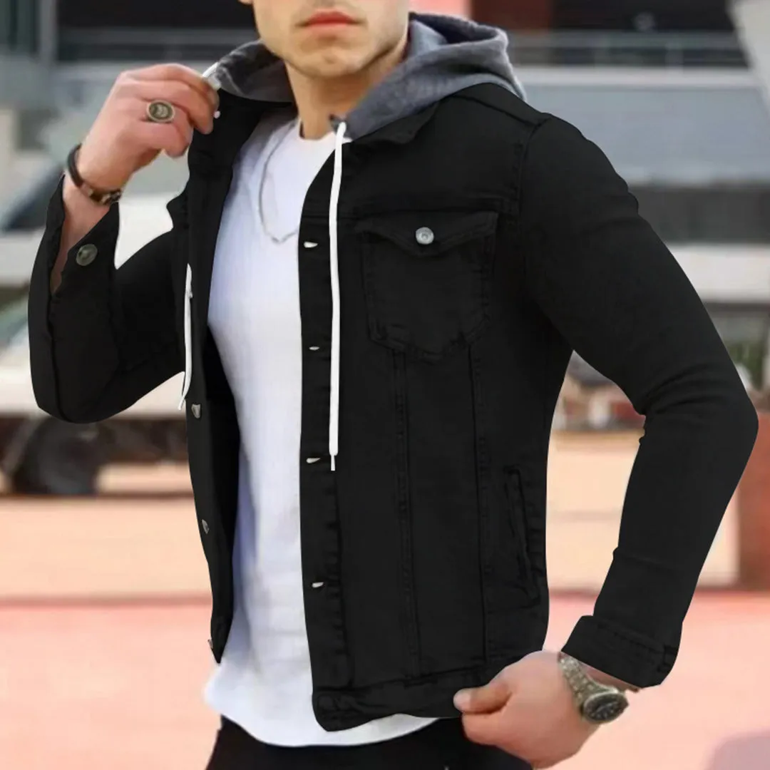 Elias Casual Chic: Modernes Denim-Kapuzenhemd für Herren