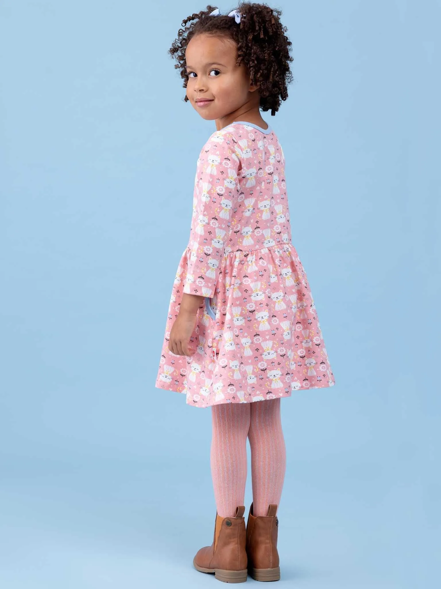 Elsa Long Sleeve Pink Smitten Kitten Dress