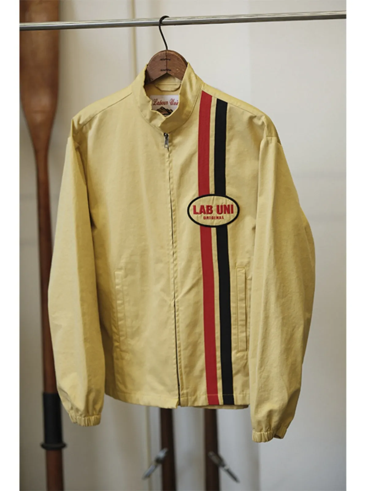Embroidered Stand Collar Track Jacket