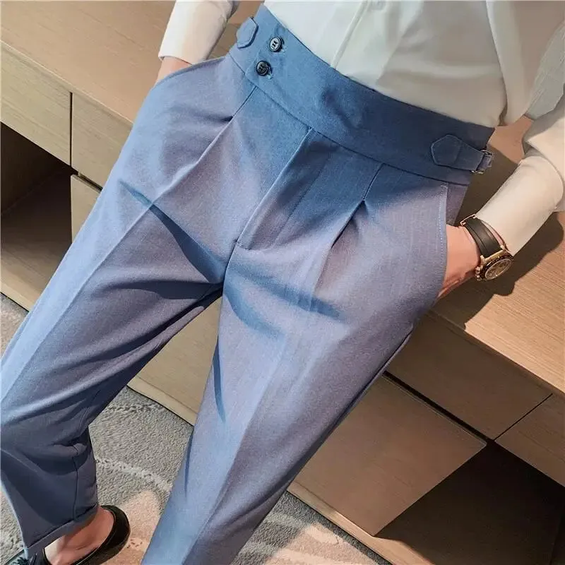 Ethan | Modern Pleated High-Waisted Trousers