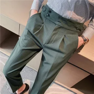 Ethan | Modern Pleated High-Waisted Trousers