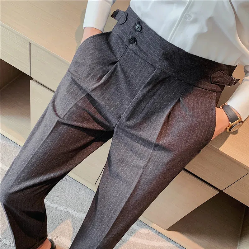 Ethan | Modern Pleated High-Waisted Trousers