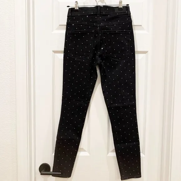 Express Grey Crystal Rhinestone Embellished Skinny Jeans Denim Ankle Leggings