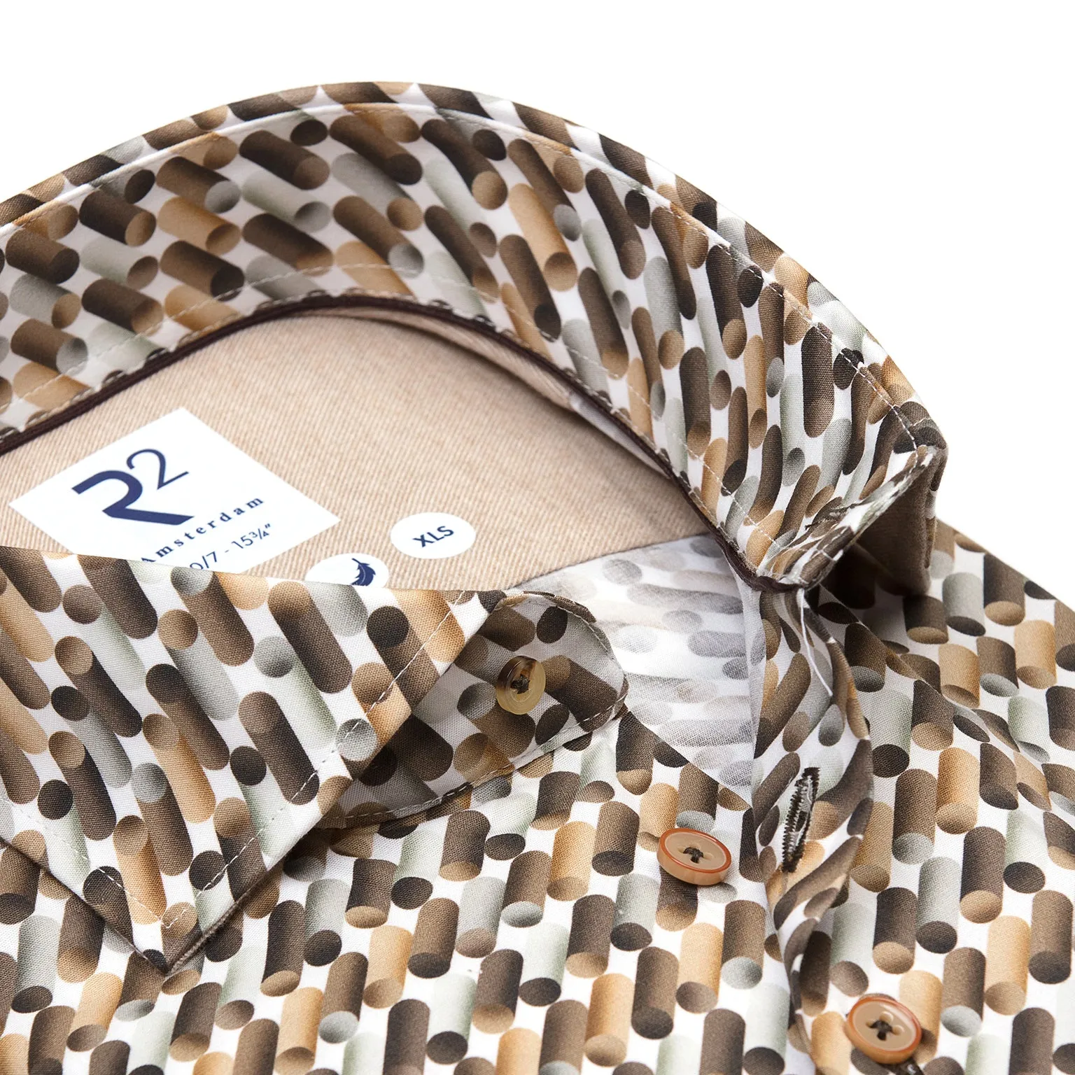 Extra long sleeves. Sofa print stretch shirt