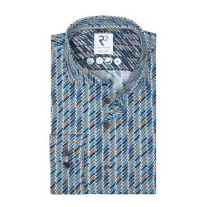 Extra long sleeves. Sofa print stretch shirt