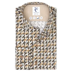 Extra long sleeves. Sofa print stretch shirt