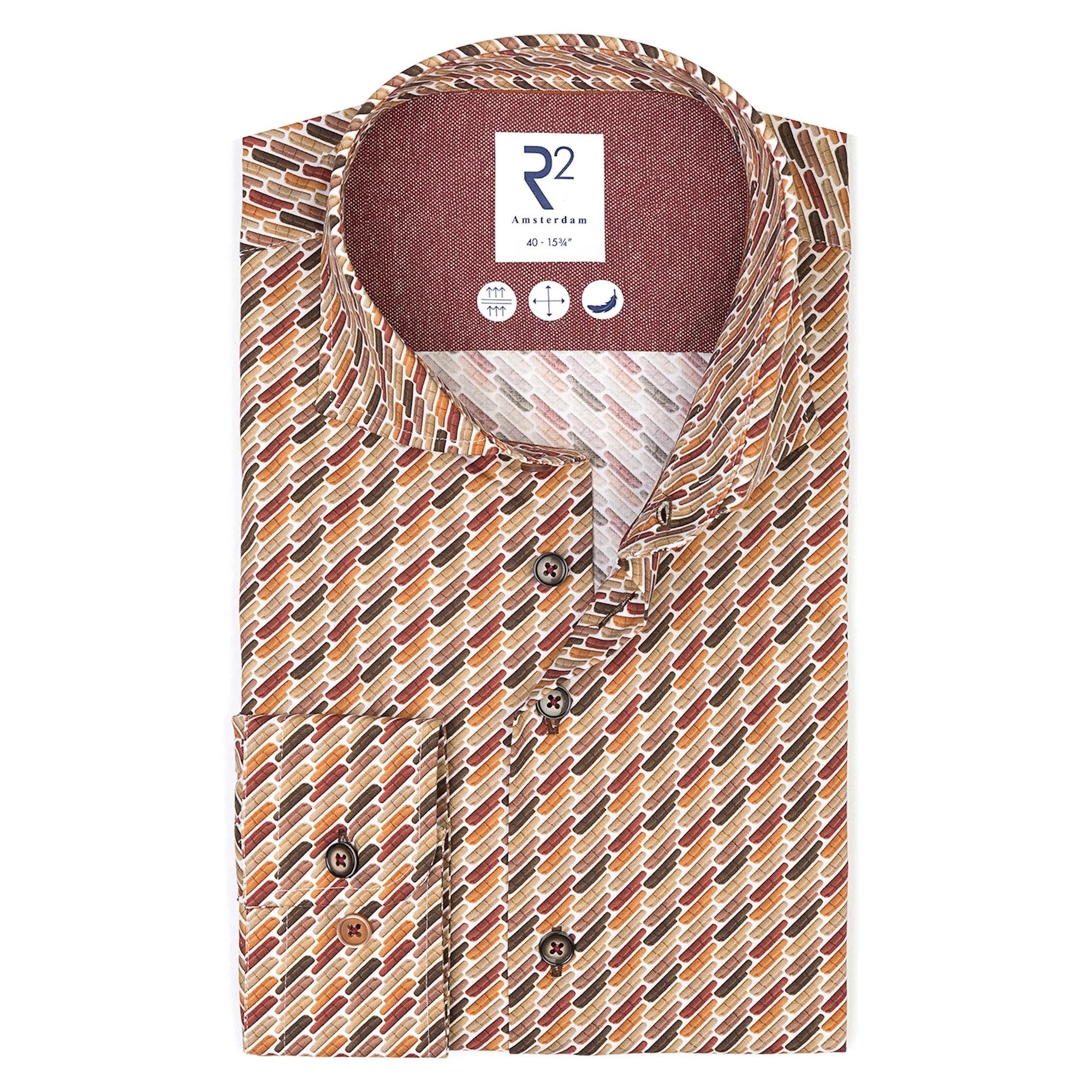 Extra long sleeves. Sofa print stretch shirt