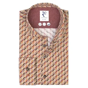 Extra long sleeves. Sofa print stretch shirt