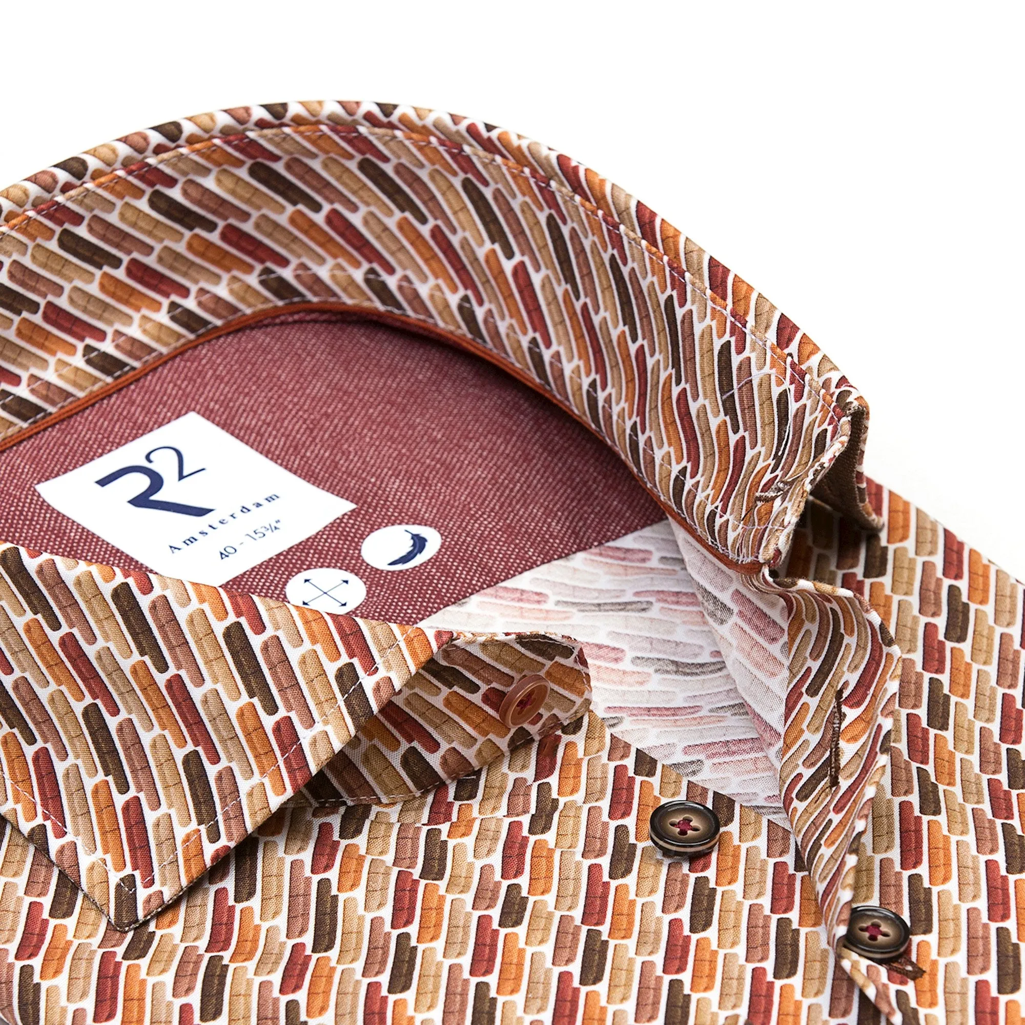 Extra long sleeves. Sofa print stretch shirt