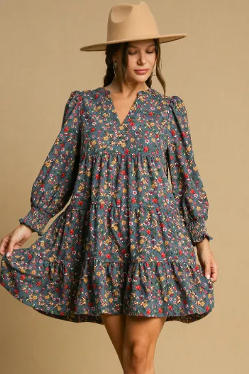 Fall Floral On Roydz Dress